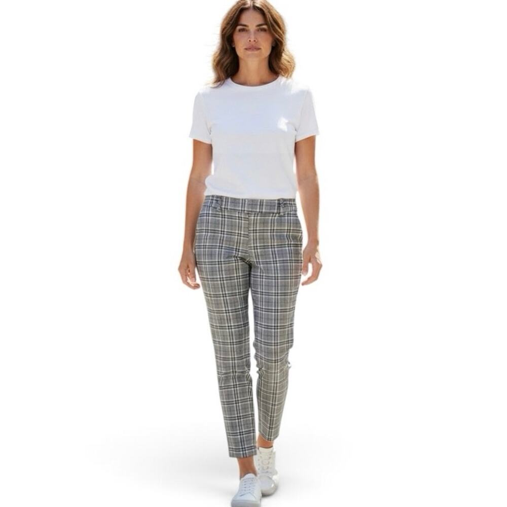 Ann Taylor Pants Womens 12 Gray Watch Plaid The Ankle Career Capsule Interview